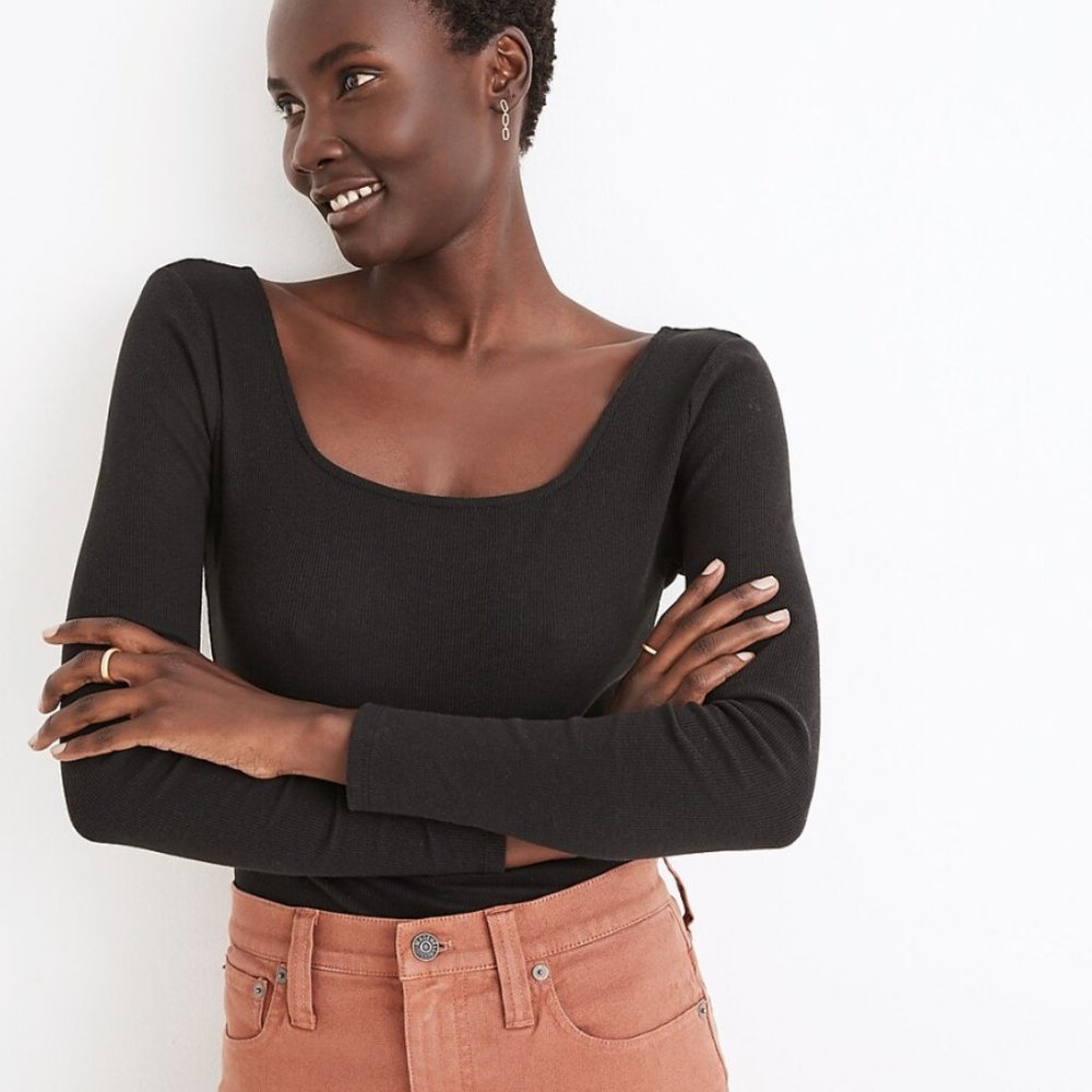 Madewell Square-Neck Thong Bodysuit